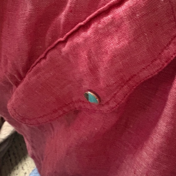 Chico's light red linen utility jacket - Picture 4 of 5